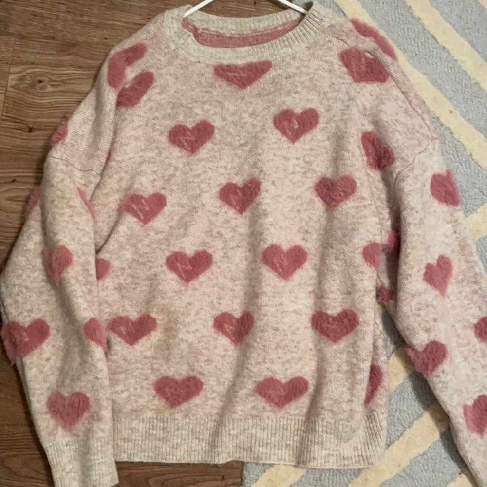 Pink heart sweater